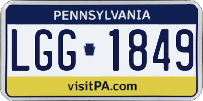PA license plate LGG1849