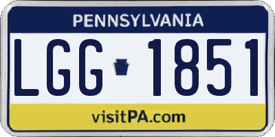 PA license plate LGG1851