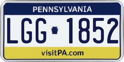PA license plate LGG1852