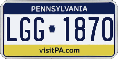 PA license plate LGG1870