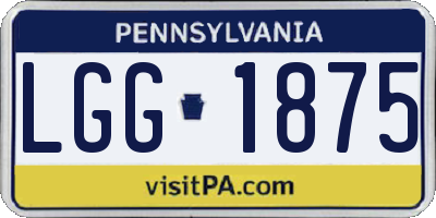 PA license plate LGG1875