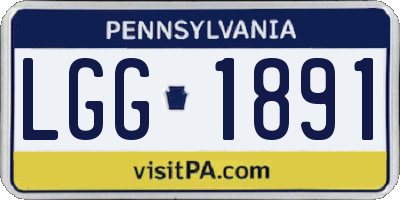 PA license plate LGG1891