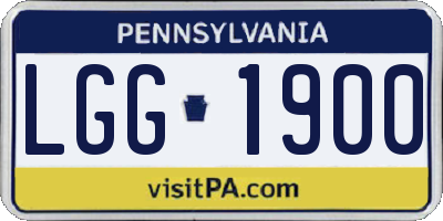 PA license plate LGG1900