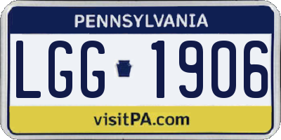 PA license plate LGG1906