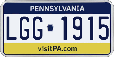 PA license plate LGG1915