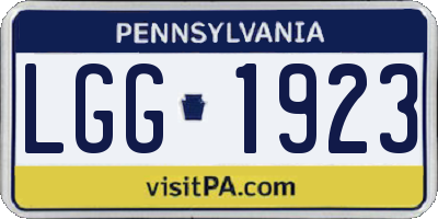 PA license plate LGG1923