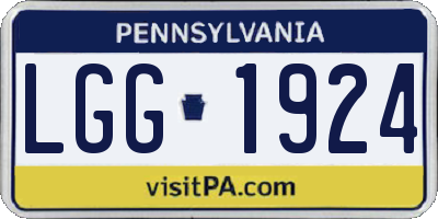 PA license plate LGG1924
