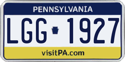 PA license plate LGG1927