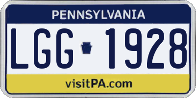 PA license plate LGG1928