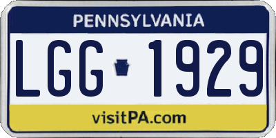 PA license plate LGG1929