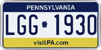 PA license plate LGG1930