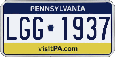 PA license plate LGG1937
