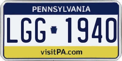 PA license plate LGG1940