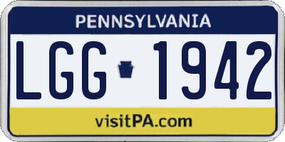 PA license plate LGG1942