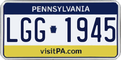 PA license plate LGG1945
