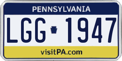 PA license plate LGG1947