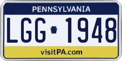 PA license plate LGG1948