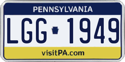 PA license plate LGG1949