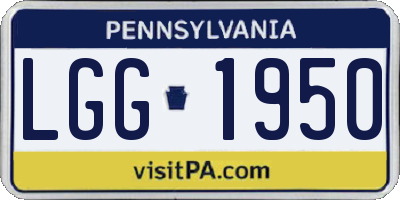 PA license plate LGG1950