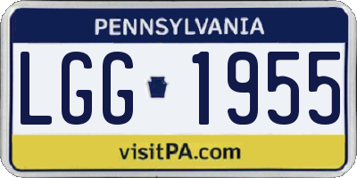 PA license plate LGG1955