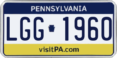 PA license plate LGG1960
