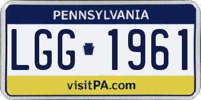 PA license plate LGG1961