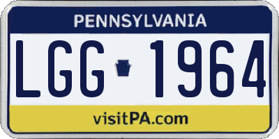 PA license plate LGG1964