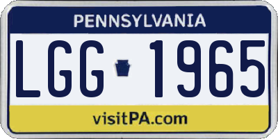 PA license plate LGG1965