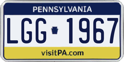 PA license plate LGG1967