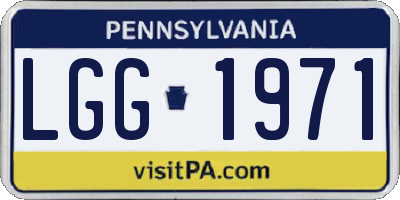 PA license plate LGG1971