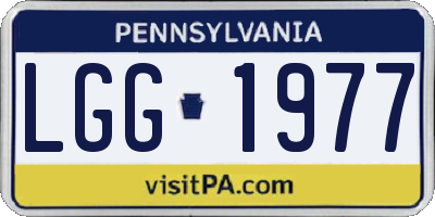 PA license plate LGG1977