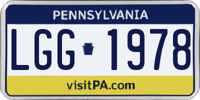 PA license plate LGG1978