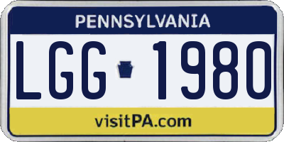 PA license plate LGG1980