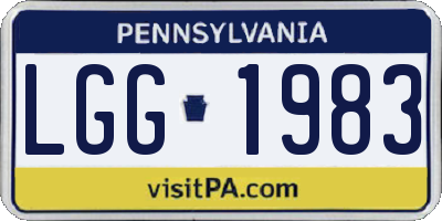 PA license plate LGG1983