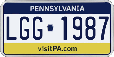 PA license plate LGG1987