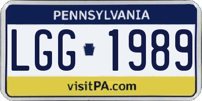 PA license plate LGG1989