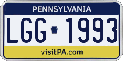 PA license plate LGG1993