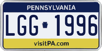PA license plate LGG1996
