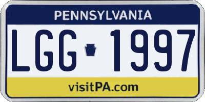 PA license plate LGG1997