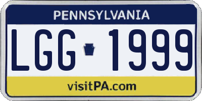 PA license plate LGG1999