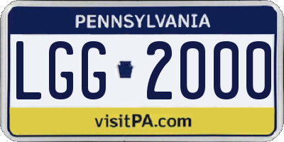 PA license plate LGG2000
