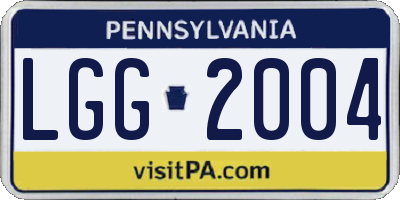 PA license plate LGG2004