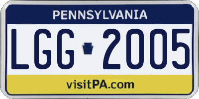 PA license plate LGG2005