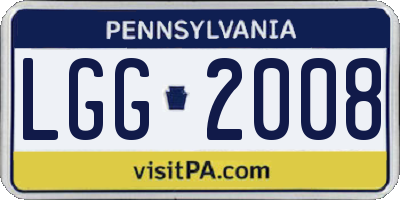 PA license plate LGG2008