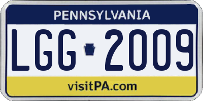 PA license plate LGG2009