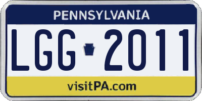 PA license plate LGG2011