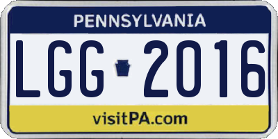 PA license plate LGG2016
