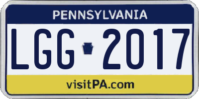 PA license plate LGG2017
