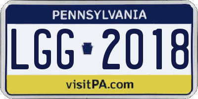 PA license plate LGG2018