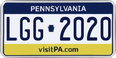 PA license plate LGG2020
